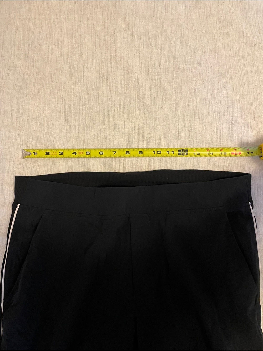 Athleta - Black Straight Leg Jogger Pants With White Piping Stripes - Size 12 - Picture 7 of 7